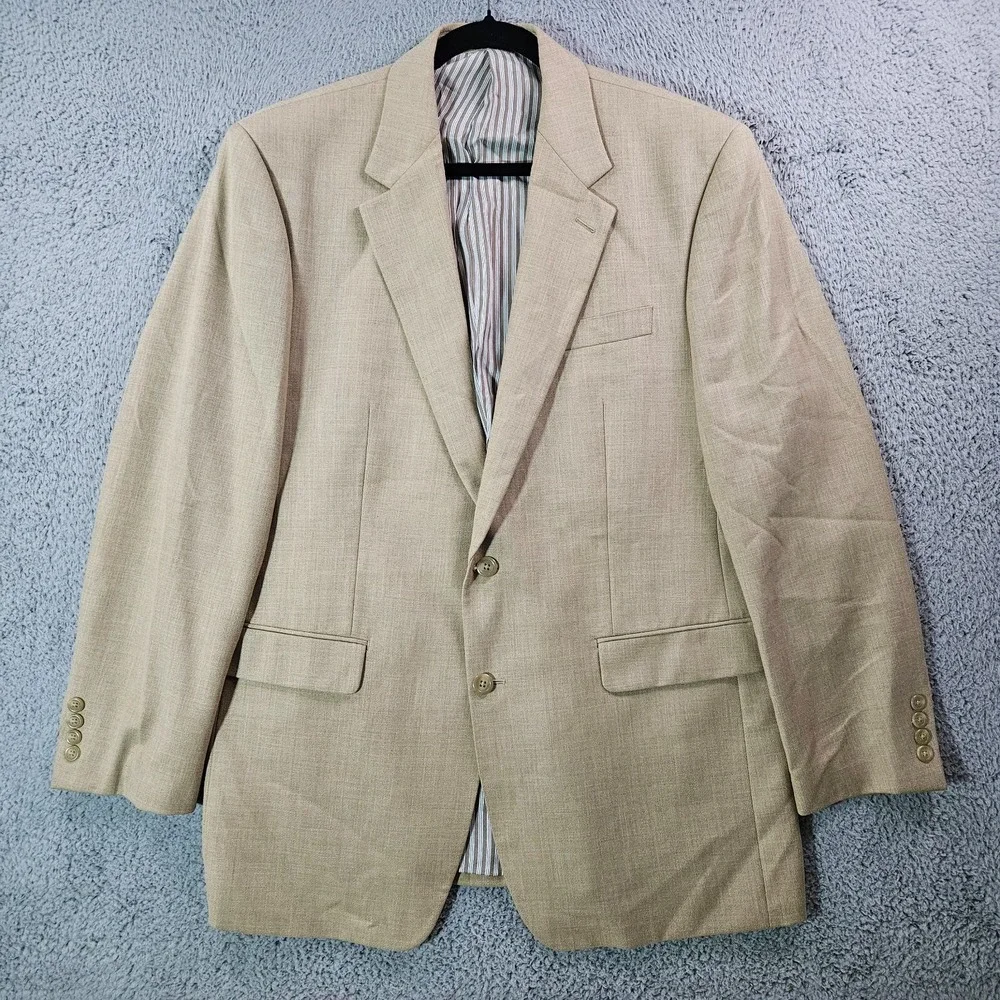 Lauren‎ Ralph Lauren Blazer Sport Coat Suit Men 43L 2-Button Beige